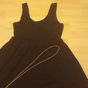 Black dress with gold belt